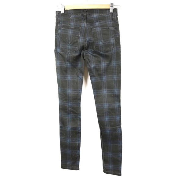 Hudson Nico Mid-Rise Super Skinny Plaid Jeans 24 - Picture 6 of 10